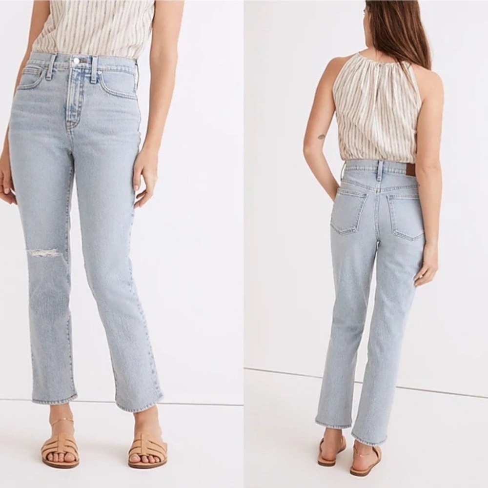 Madewell The Perfect Vintage Crop Jean Sudbury Wash 24 Distressed Light Wash